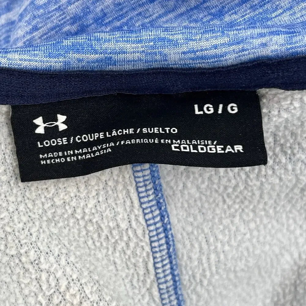 Under Armour ColdGear Full Zip Fleece Jacket Men’s Large Blue Loose Fit